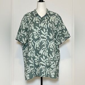 Eddie Bauer Men's Green Leaf Print Shirt tall XL